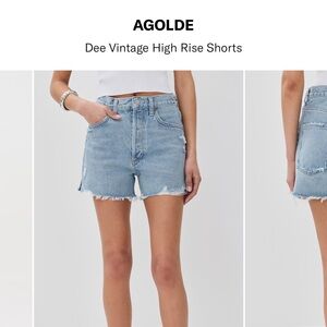 Agolde Dee Vintage High Rise Shorts - Light Blue
